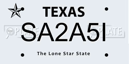 SA2A5I Texas License Plate
