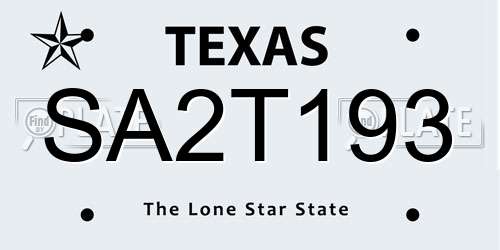SA2T193 Texas License Plate