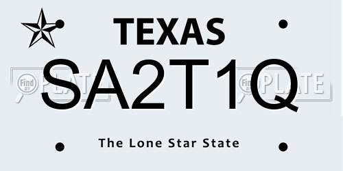 SA2T1Q Texas License Plate