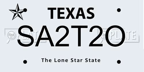 SA2T2O Texas License Plate