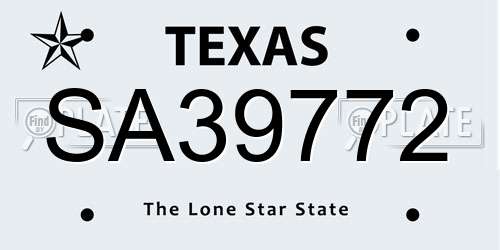 SA39772 Texas License Plate