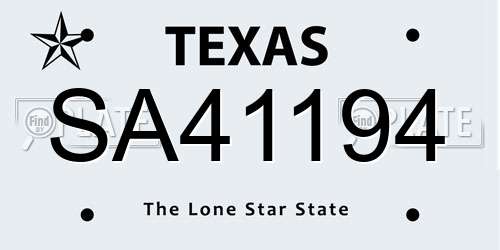 SA41194 Texas License Plate