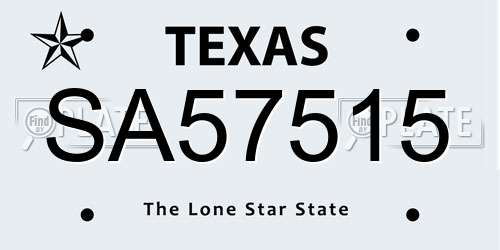 SA57515 Texas License Plate