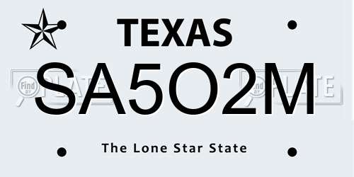 SA5O2M Texas License Plate