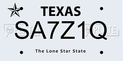 SA7Z1Q Texas License Plate