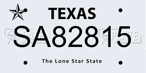SA82815 Texas License Plate