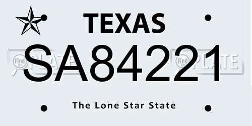 SA84221 Texas License Plate