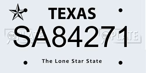 SA84271 Texas License Plate