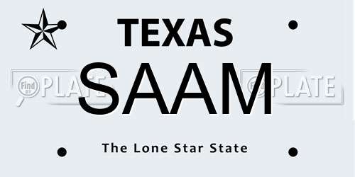 SAAM Texas License Plate