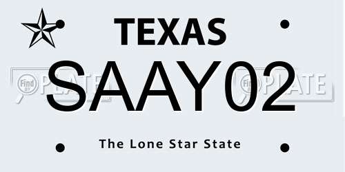 SAAY02 Texas License Plate