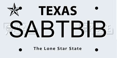 SABTBIB Texas License Plate