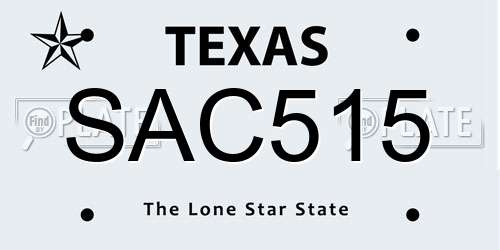 SAC515 Texas License Plate