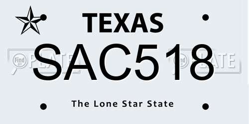 SAC518 Texas License Plate