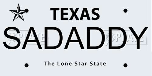 SADADDY Texas License Plate