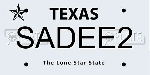 SADEE2 Texas License Plate