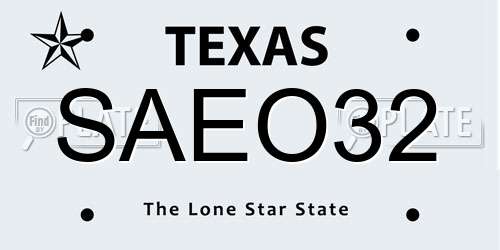 SAEO32 Texas License Plate