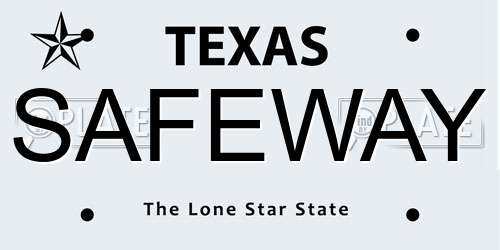 SAFEWAY Texas License Plate
