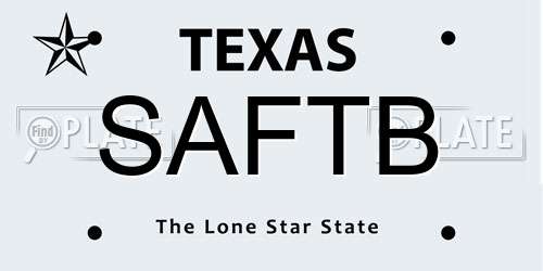 SAFTB Texas License Plate