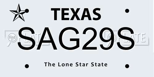 SAG29S Texas License Plate