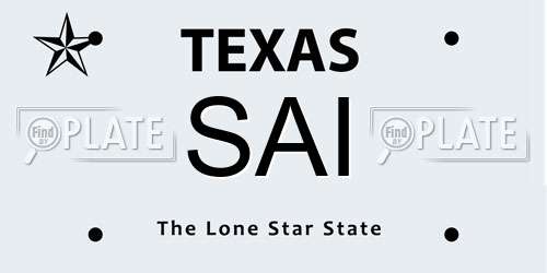 SAI Texas License Plate