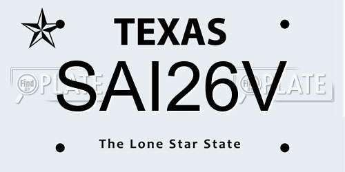 SAI26V Texas License Plate