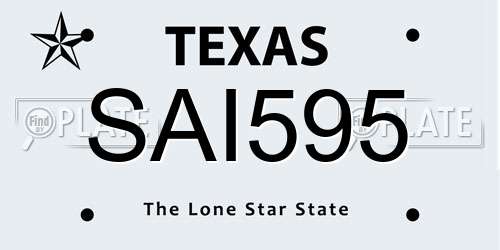 SAI595 Texas License Plate