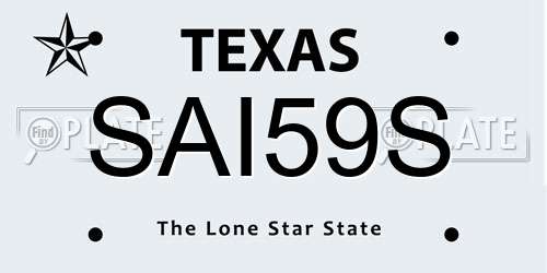 SAI59S Texas License Plate