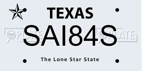 SAI84S Texas License Plate
