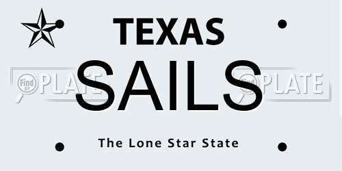 SAILS Texas License Plate