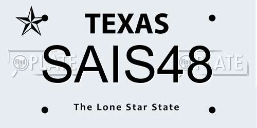 SAIS48 Texas License Plate