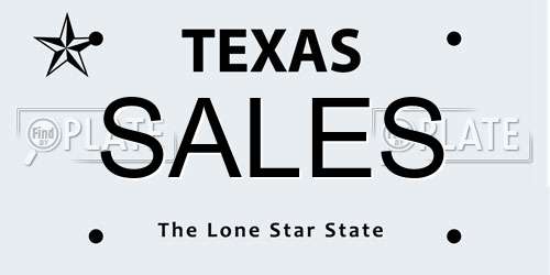 SALES Texas License Plate