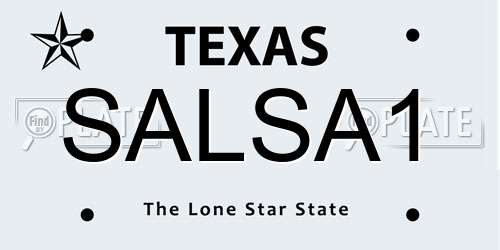 SALSA1 Texas License Plate