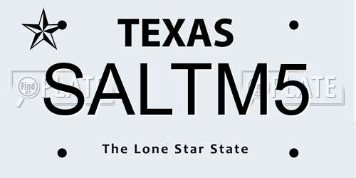 SALTM5 Texas License Plate