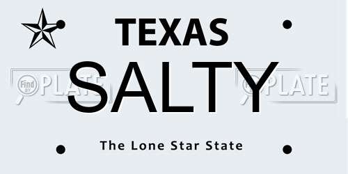 SALTY Texas License Plate