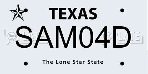 SAM04D Texas License Plate