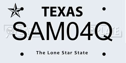 SAM04Q Texas License Plate