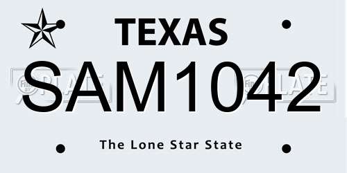 SAM1042 Texas License Plate