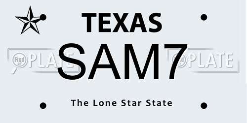 SAM7 Texas License Plate