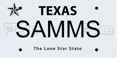 SAMMS Texas License Plate