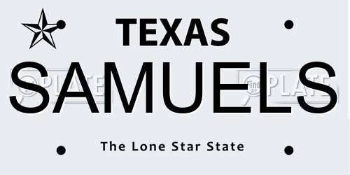 SAMUELS Texas License Plate