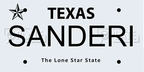 SANDERI Texas License Plate