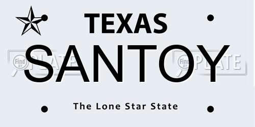 SANTOY Texas License Plate