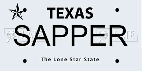 SAPPER Texas License Plate