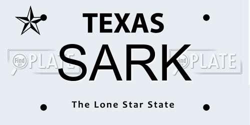 SARK Texas License Plate