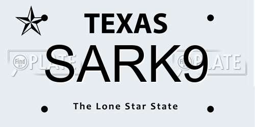 SARK9 Texas License Plate