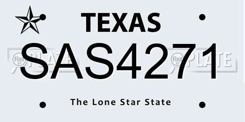 SAS4271 Texas License Plate