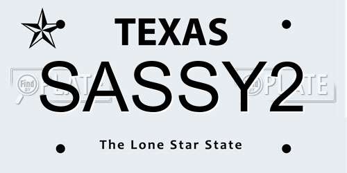 SASSY2 Texas License Plate