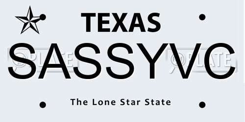 SASSYVC Texas License Plate