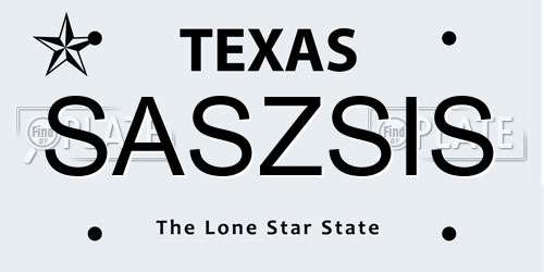 SASZSIS Texas License Plate