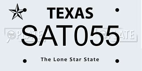 SAT055 Texas License Plate